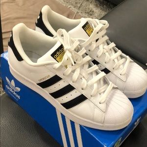 Adidas SuperStar Black Stripe Sz 5 Kids Sz 7 Women